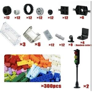 Wheels and Axles Sets with Steering Wheels & Windshield & Traffic Light & Tires